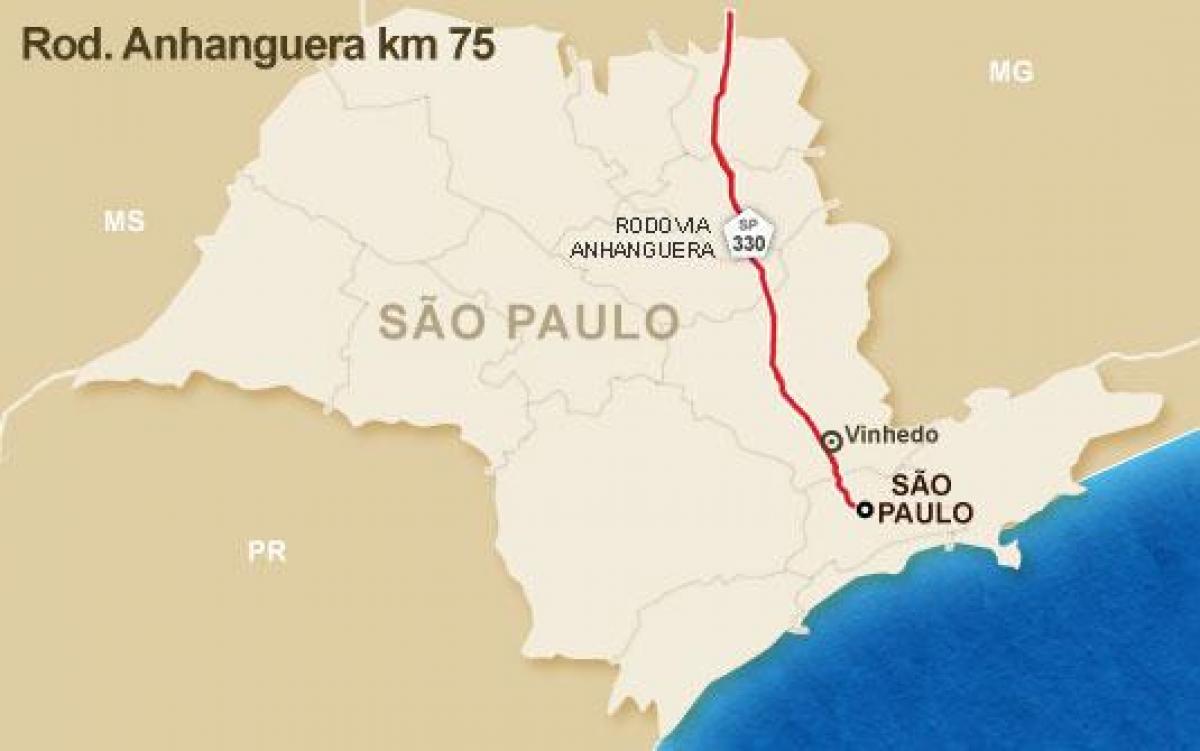 नक्शे के Anhanguera राजमार्ग - सपा 330