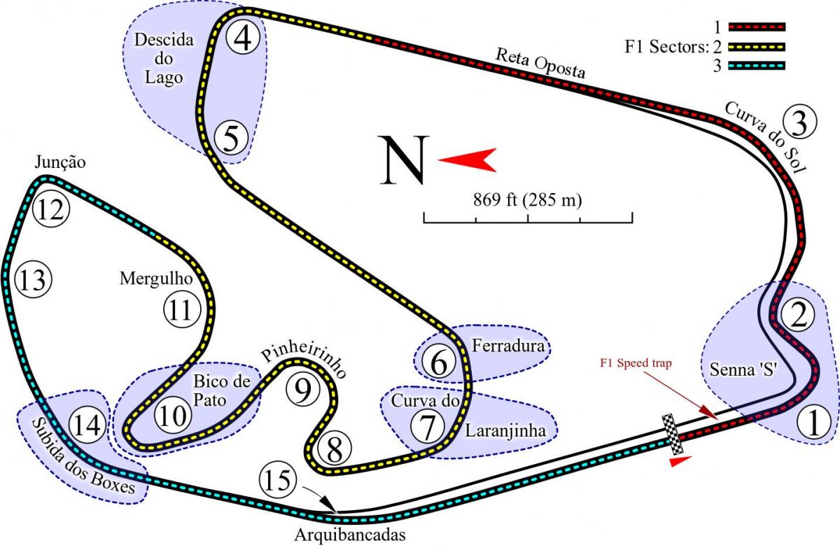 नक्शे के Autódromo जोस कार्लोस पेस साओ पाउलो
