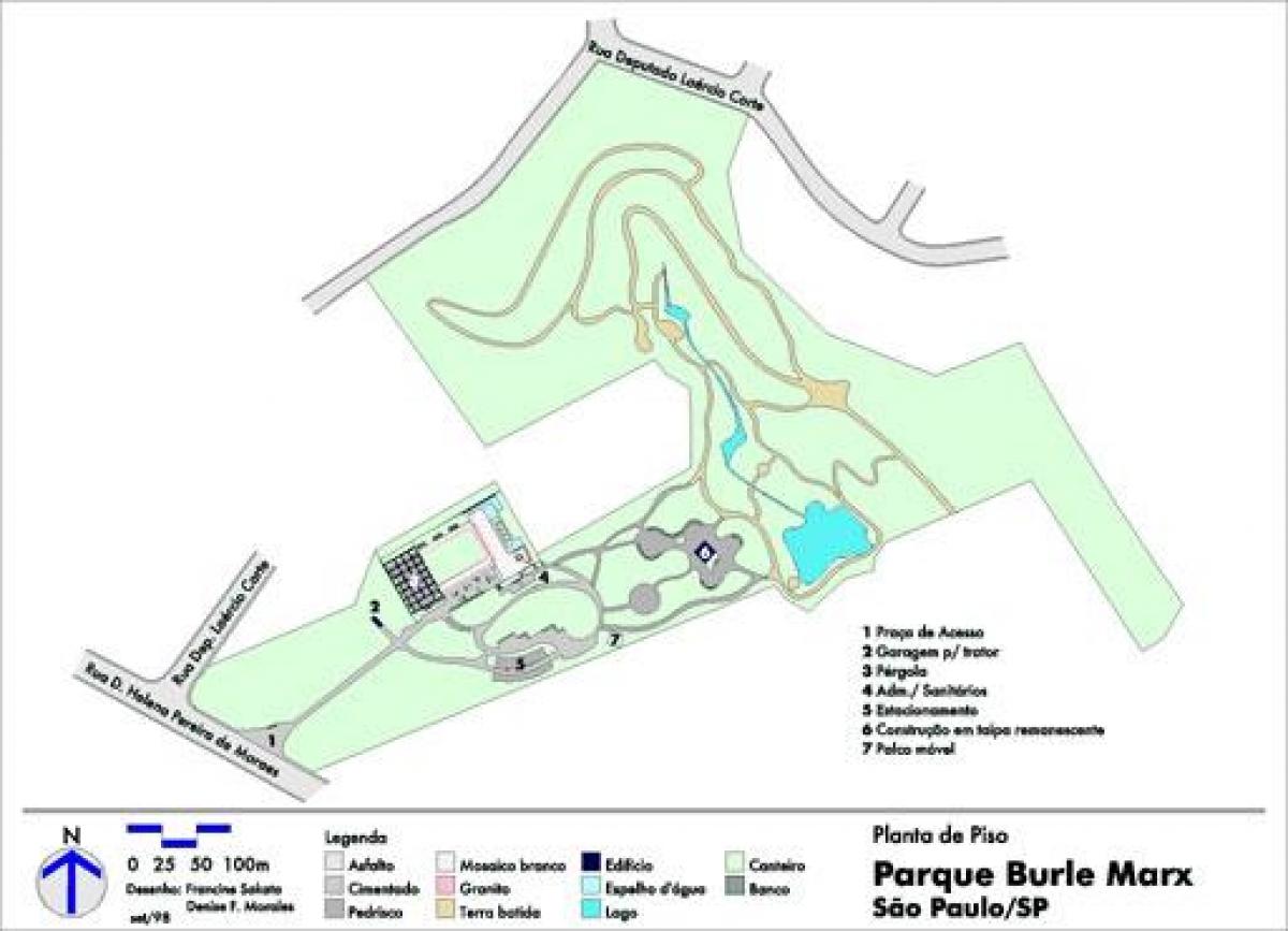 नक्शे के Burle मार्क्स पार्क