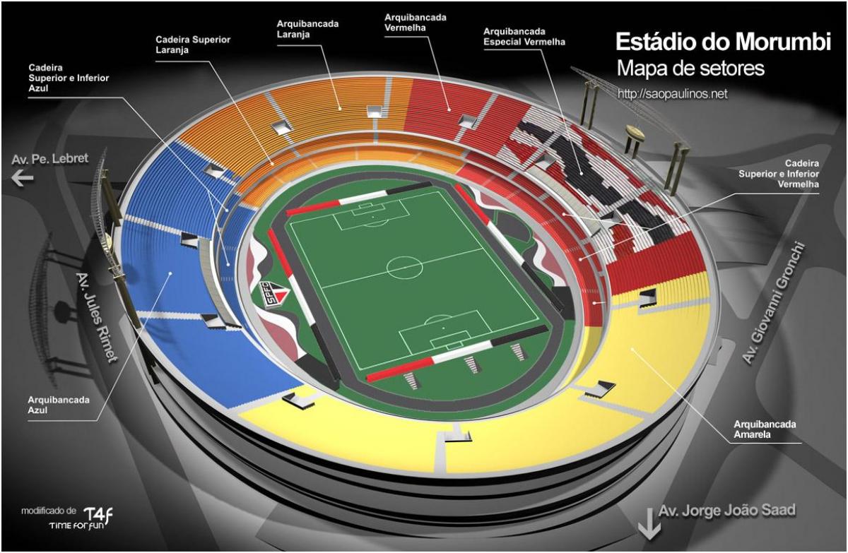 नक्शे के Cícero-Pompeu डे टोलेडो साओ पाउलो स्टेडियम