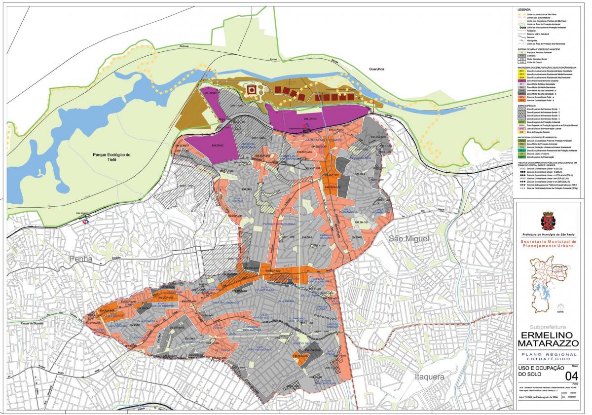 नक्शे की Ermelino Matarazzo साओ पाउलो - व्यवसाय की मिट्टी