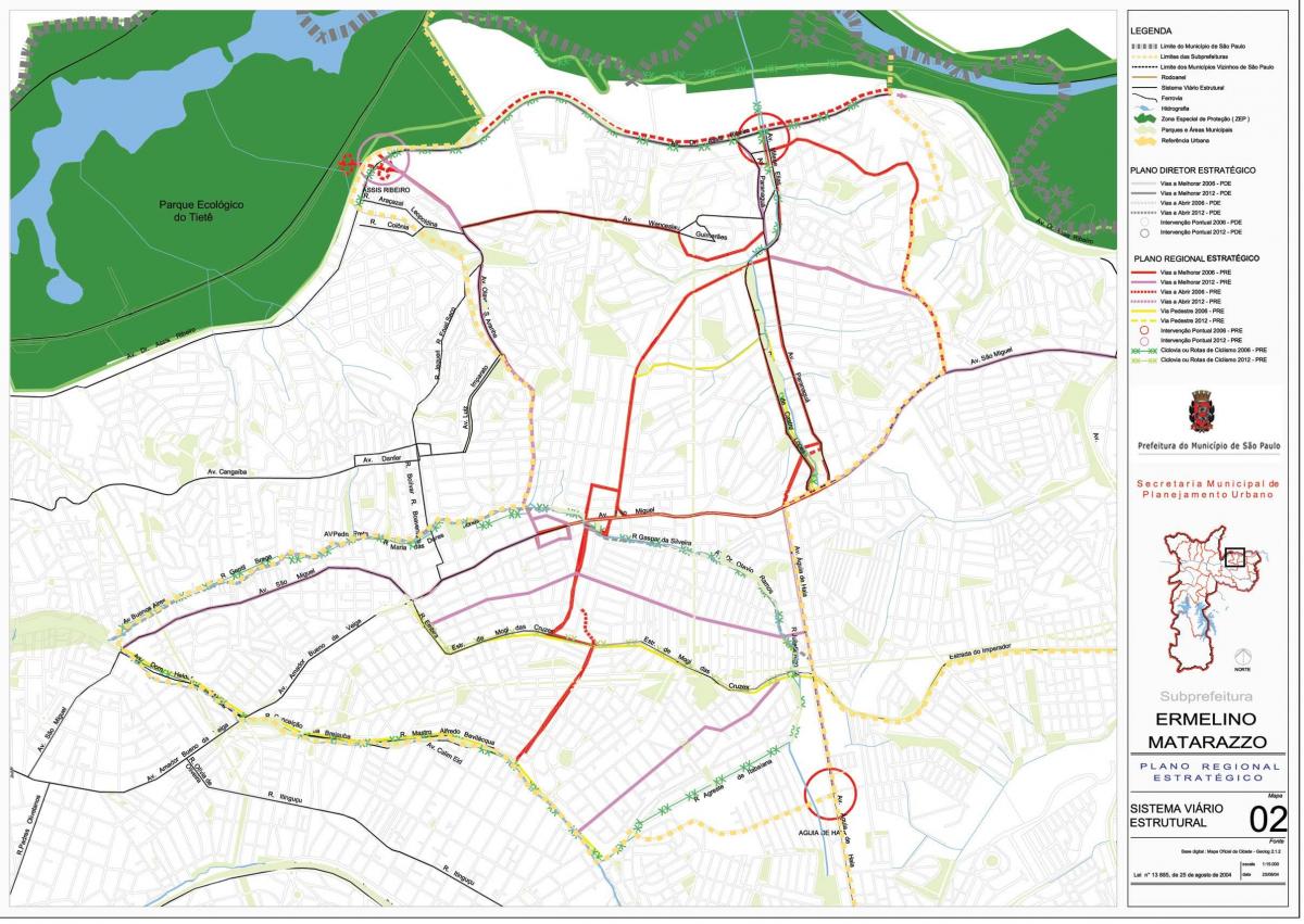 नक्शे की Ermelino Matarazzo साओ पाउलो - सड़कों