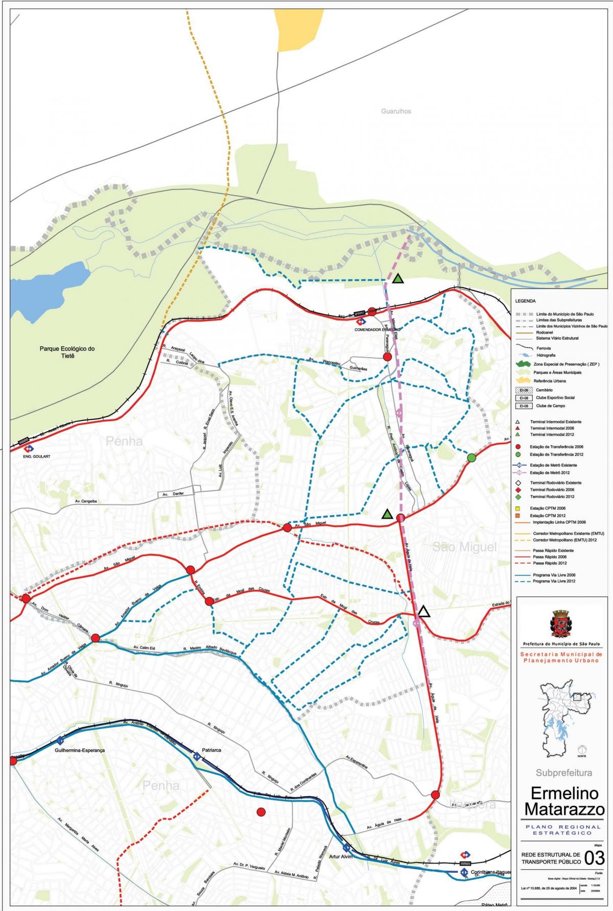 नक्शे की Ermelino Matarazzo साओ पाउलो - सार्वजनिक transports