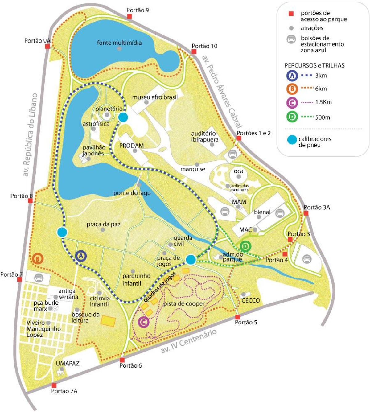 नक्शे के Ibirapuera पार्क