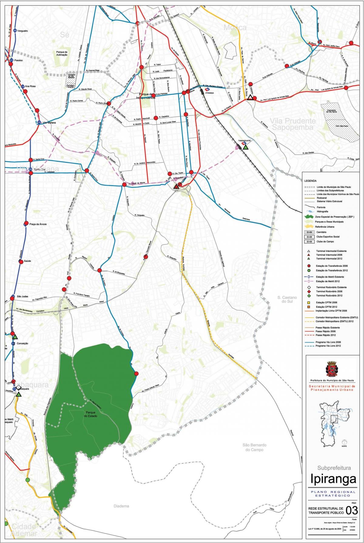नक्शे के Ipiranga साओ पाउलो - सार्वजनिक transports