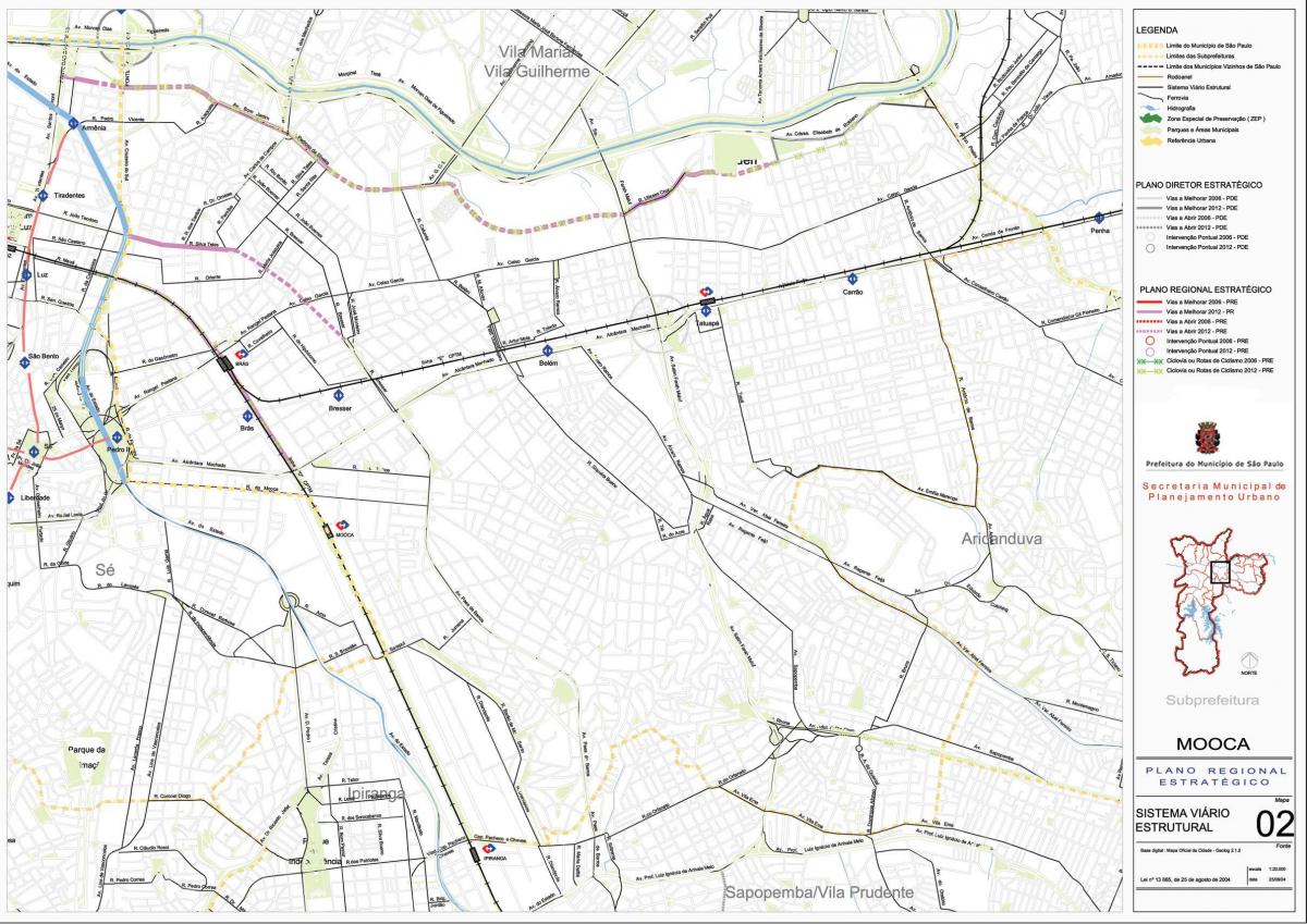 नक्शे के Mooca साओ पाउलो - सड़कों