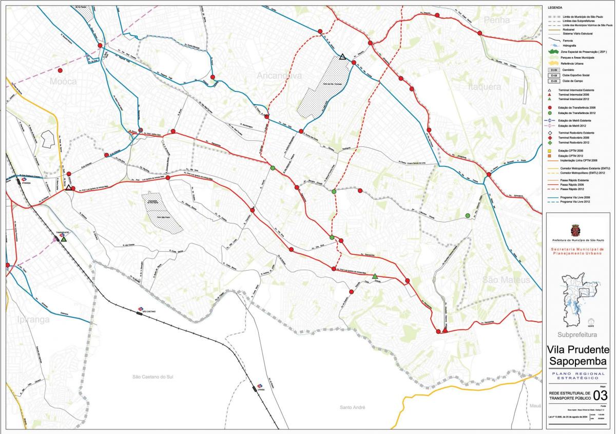 नक्शे के Sapopembra साओ पाउलो - सार्वजनिक transports