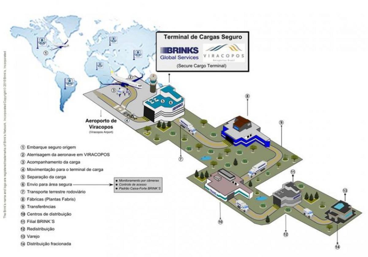 नक्शे के अंतरराष्ट्रीय हवाई अड्डे Viracopos - टर्मिनल के लिए उच्च सुरक्षा