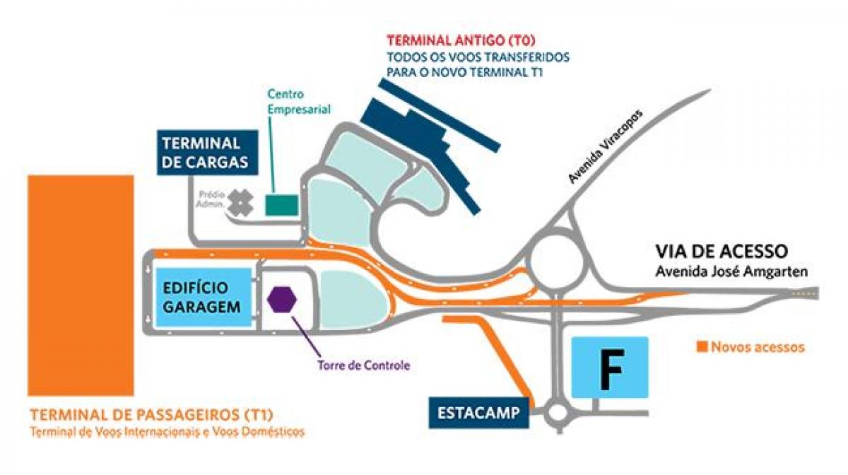 नक्शे के अंतरराष्ट्रीय हवाई अड्डे के पार्किंग Viracopos