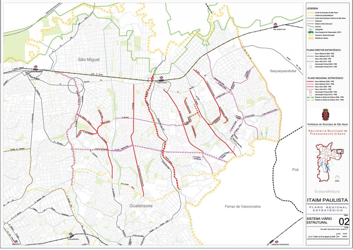 नक्शे के इटैइम पौलिस्ता - Vila Curuçá साओ पाउलो - सड़कों
