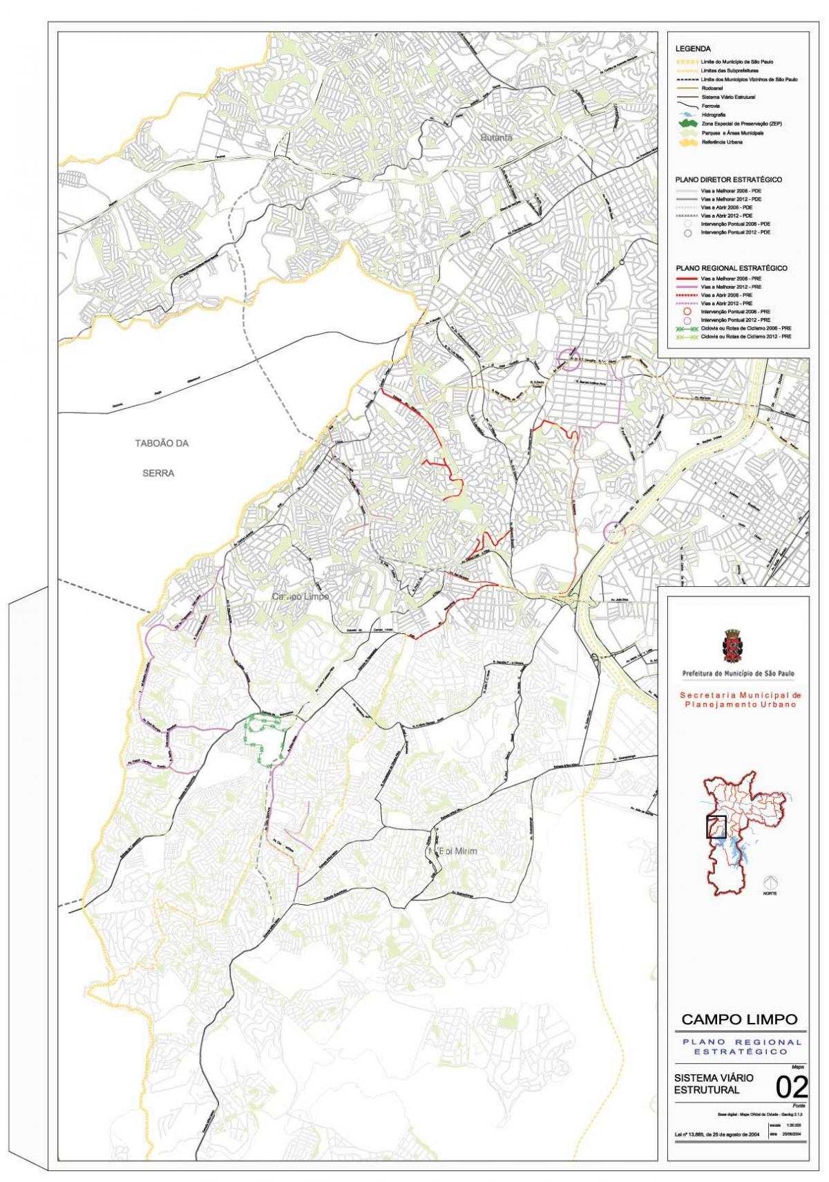 नक्शे के कॅंपो लिम्पो साओ पाउलो - सड़कों