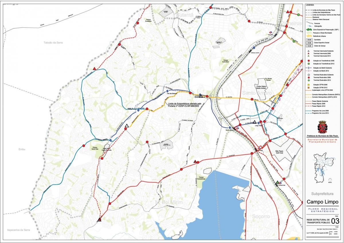 नक्शे के कॅंपो लिम्पो साओ पाउलो - सार्वजनिक transports