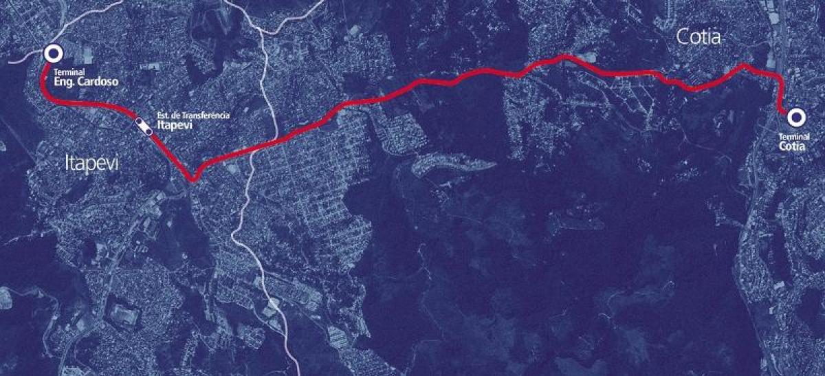 नक्शे के कॉर्रेडोर BRT metropolitano इटपेवी-Cotia