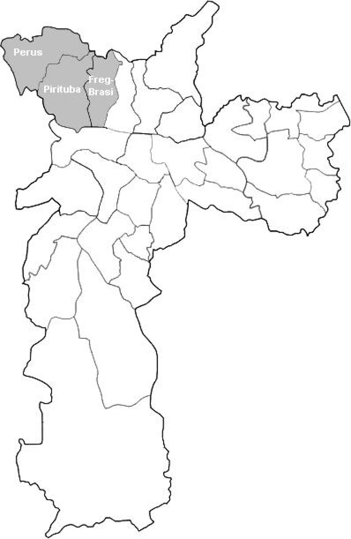 मानचित्र के क्षेत्र Noroeste साओ पाउलो