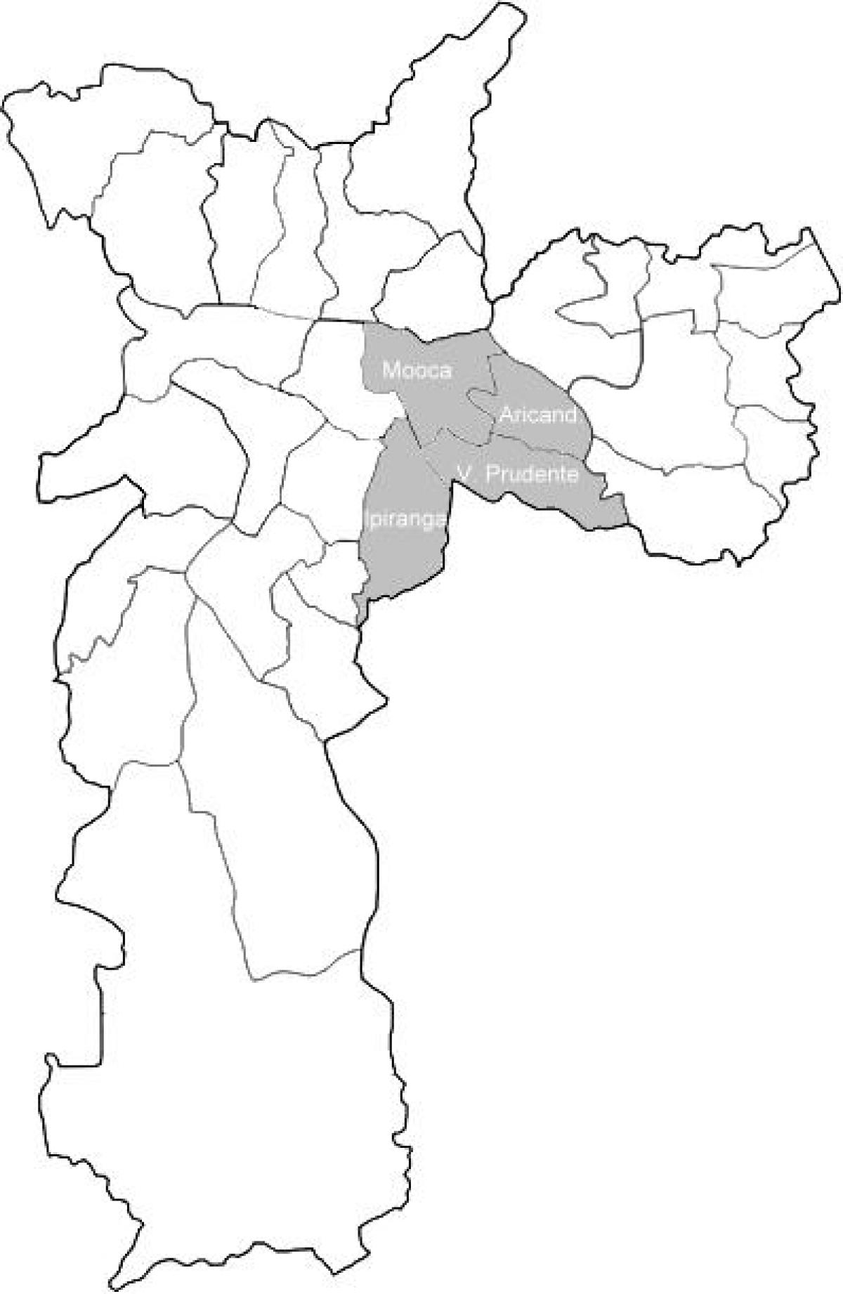 मानचित्र के क्षेत्र Sudeste साओ पाउलो