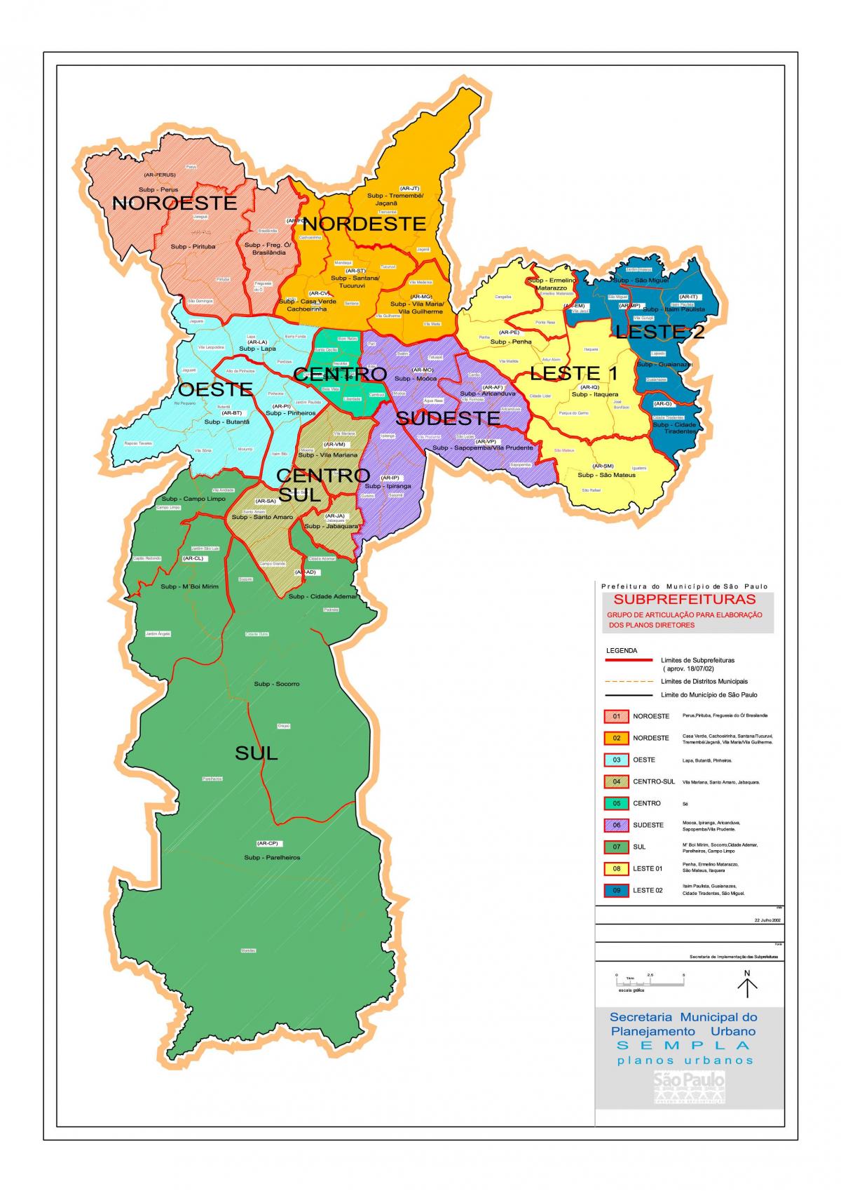 मानचित्र के क्षेत्रों में साओ पाउलो