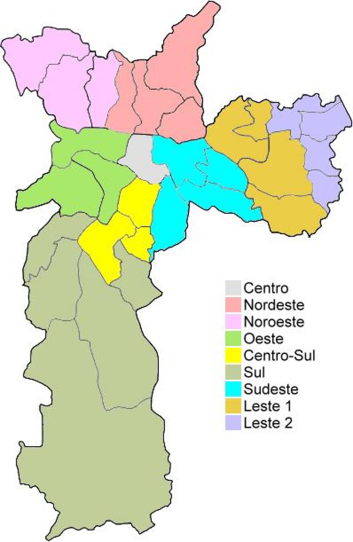 नक्शे के प्रशासनिक क्षेत्रों में साओ पाउलो