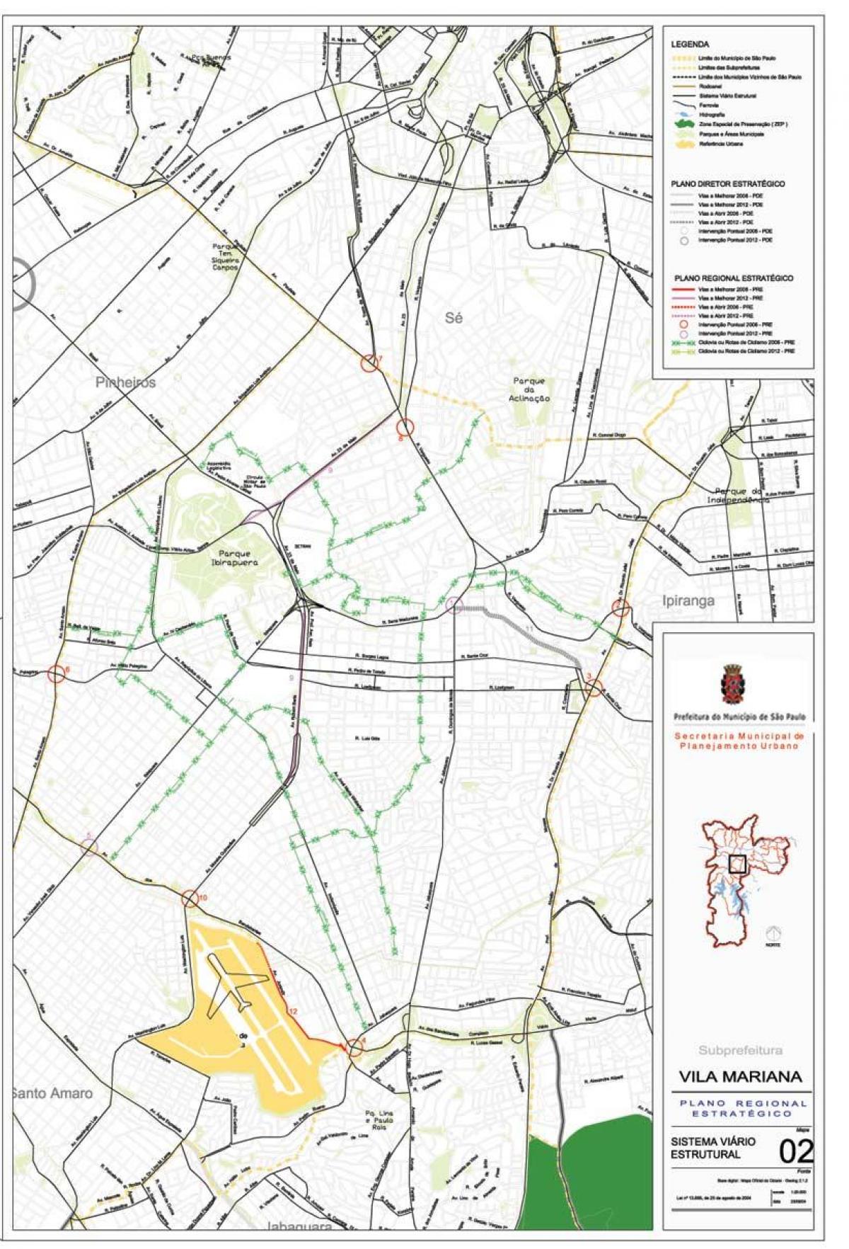 नक्शे के विला मेरिना साओ पाउलो - सड़कों