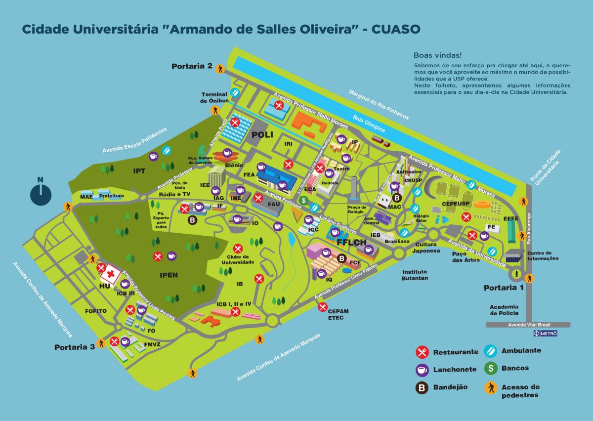 विश्वविद्यालय का नक्शा अरमांडो दे सेलेस ओलिविएरा - CUASO
