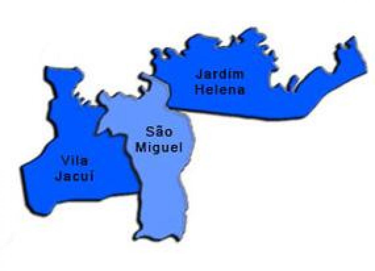 नक्शे के सं मिगेल पौलिस्ता में उप-प्रान्त