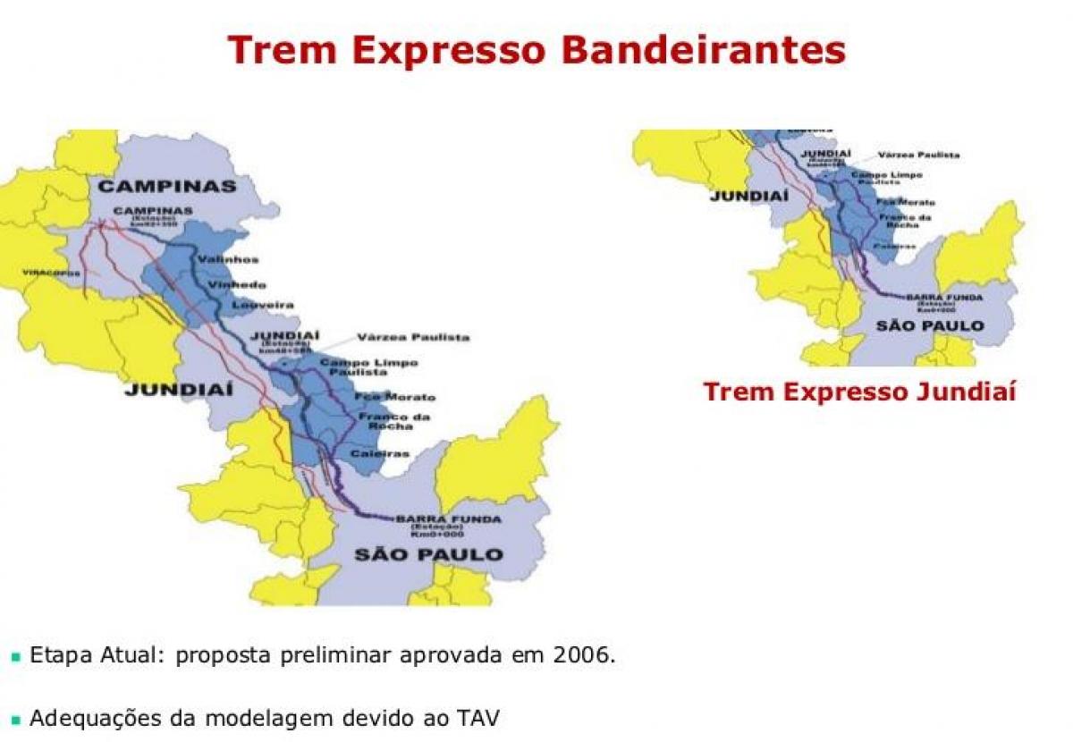 नक्शा साओ पाओलो के Expresso Bandeirantes