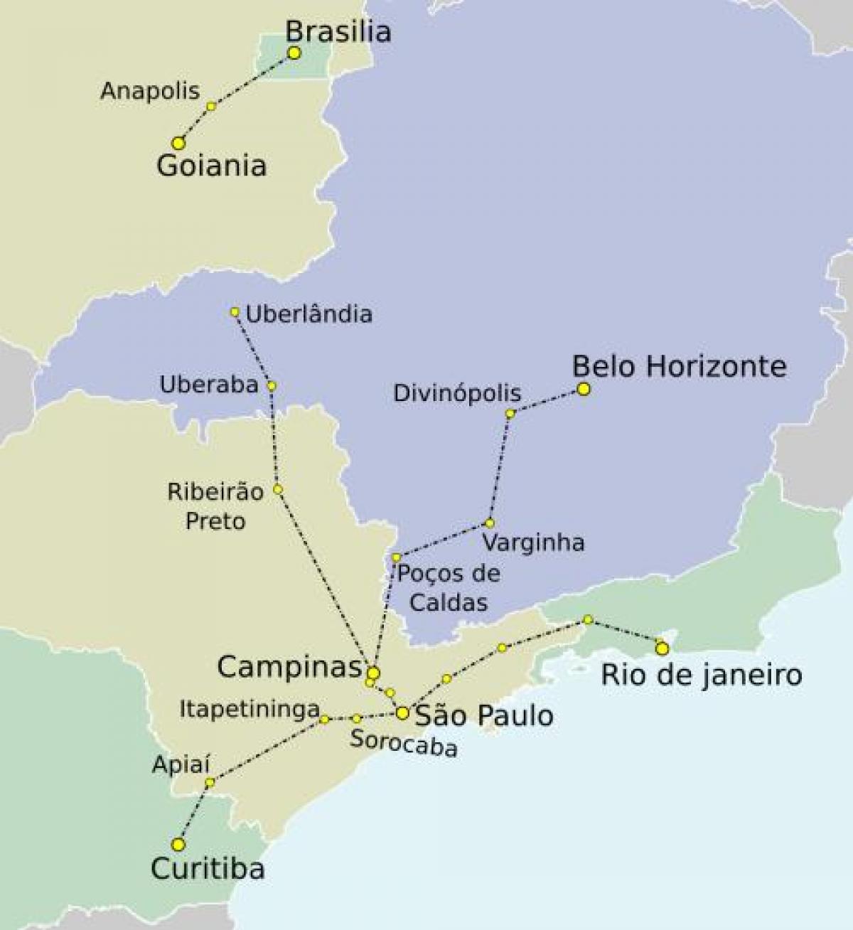 नक्शा साओ पाओलो के TAV