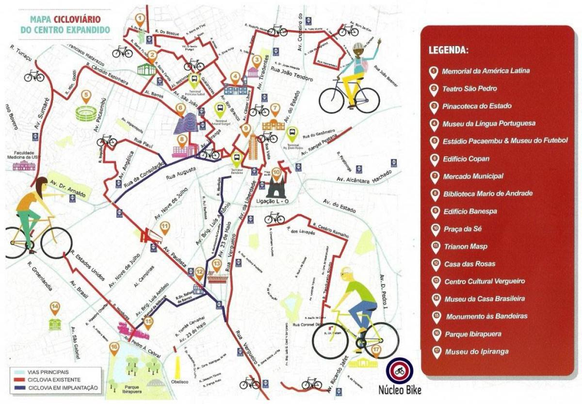 नक्शे के साओ पाउलो बाइक पथ