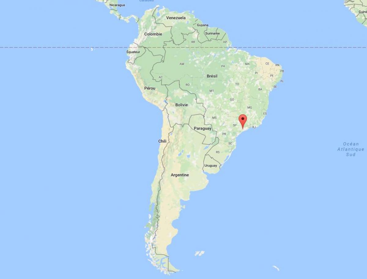 नक्शा साओ पाओलो के दक्षिण अमेरिका में