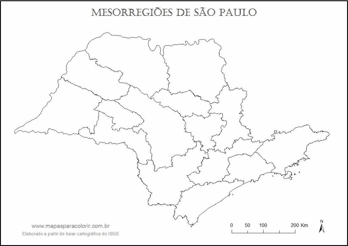नक्शे के साओ पाउलो - क्षेत्रों