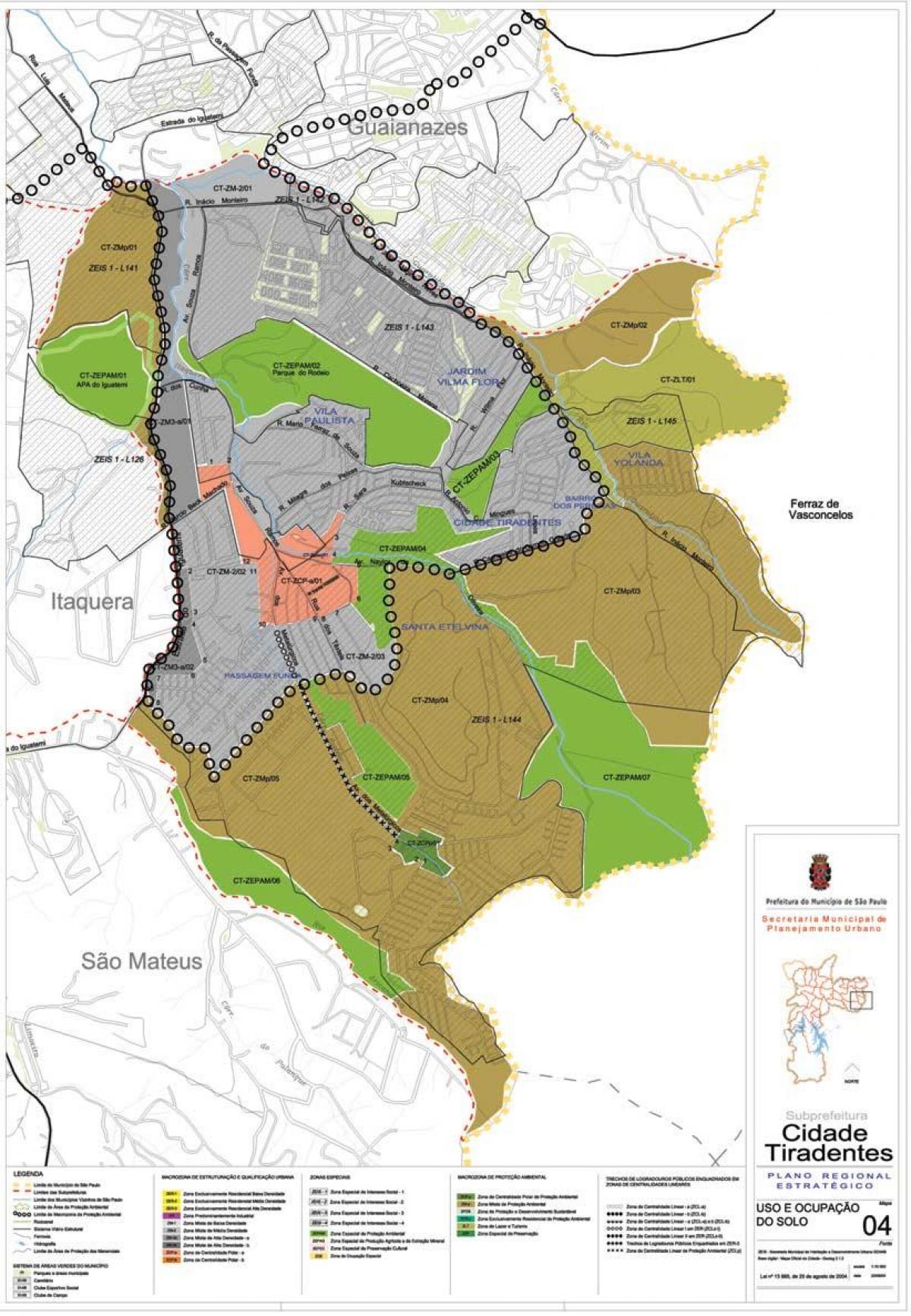 नक्शे के सिडेड तिरदेन्टेस साओ पाउलो - व्यवसाय की मिट्टी