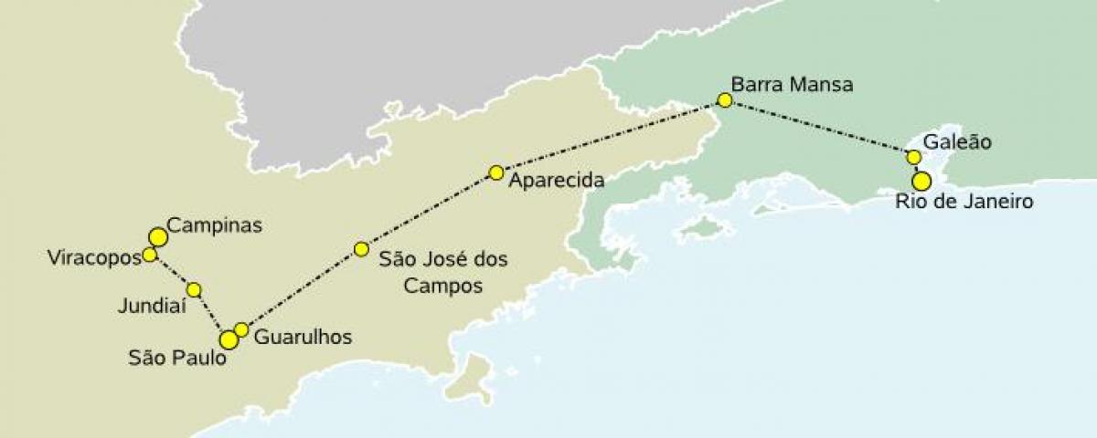 नक्शे के हाई-स्पीड ट्रेन साओ पाउलो