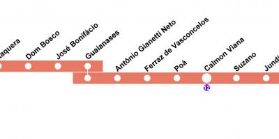 नक्शे के CPTM साओ पाउलो - लाइन 11 - मूंगा