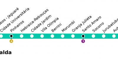 नक्शे के CPTM साओ पाउलो - लाइन 9 - Esmeralde