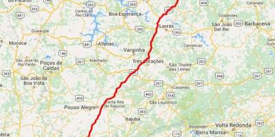 नक्शे के Fernão Dias राजमार्ग - BR 381