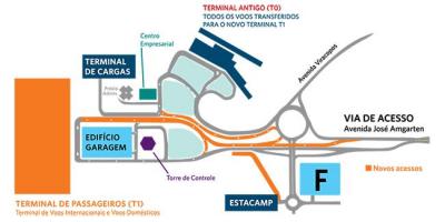 नक्शे के अंतरराष्ट्रीय हवाई अड्डे के पार्किंग Viracopos