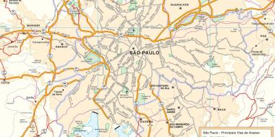 मानचित्र का उपयोग सड़कों साओ पाउलो