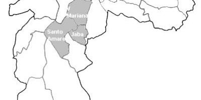 मानचित्र के क्षेत्र सेंट्रो-सुल, साओ पाउलो