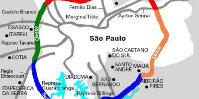 नक्शे के मारियो Covas राजमार्ग - सपा 21