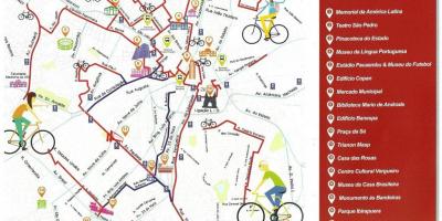 नक्शे के साओ पाउलो बाइक पथ