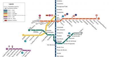 नक्शे के साओ पाउलो मेट्रो