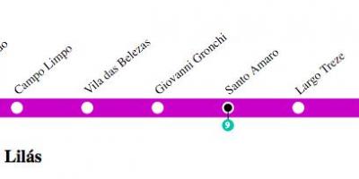 नक्शे के साओ पाउलो मेट्रो लाइन 5 - बकाइन