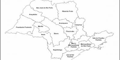 नक्शे के साओ पाउलो - क्षेत्रों के नाम