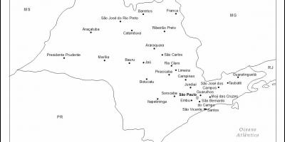 नक्शे के साओ पाउलो - मुख्य शहरों