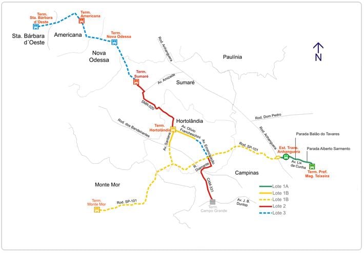 नक्शे के कॉर्रेडोर metropolitano Biléo सोरेस