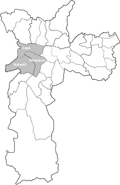 मानचित्र के क्षेत्र Oeste, साओ पाउलो