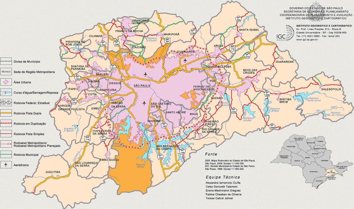 नक्शे की तस्वीर के महान साओ पाउलो