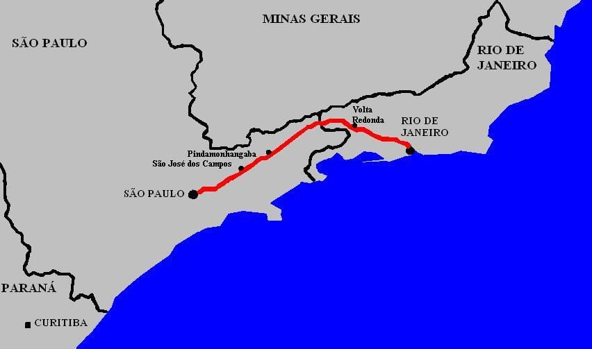 नक्शे के राष्ट्रपति Dutra राजमार्ग - BR 116