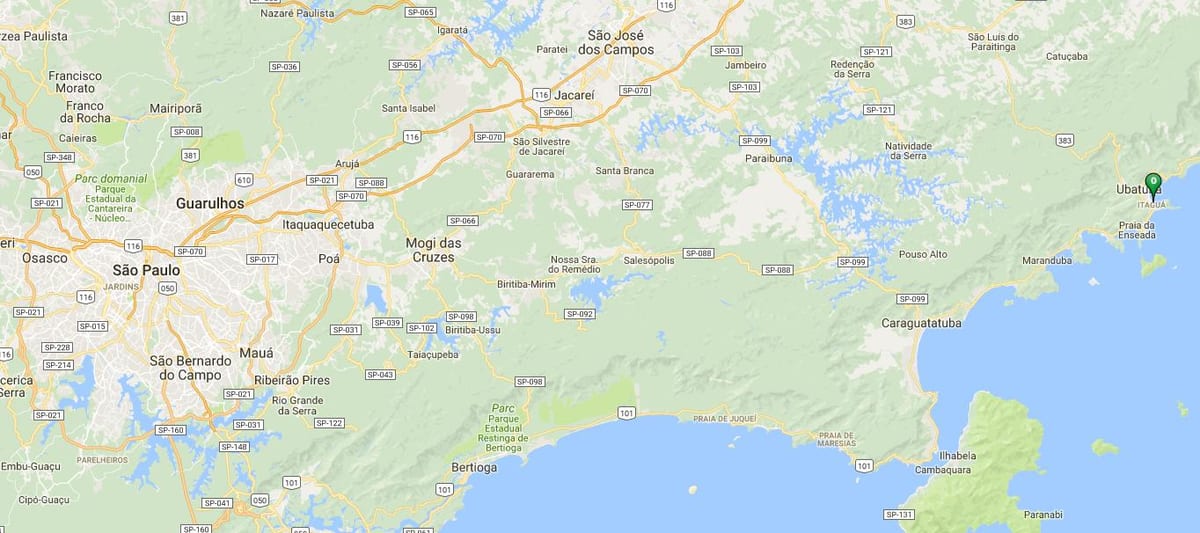 मानचित्र समुद्र तट के Itaguá