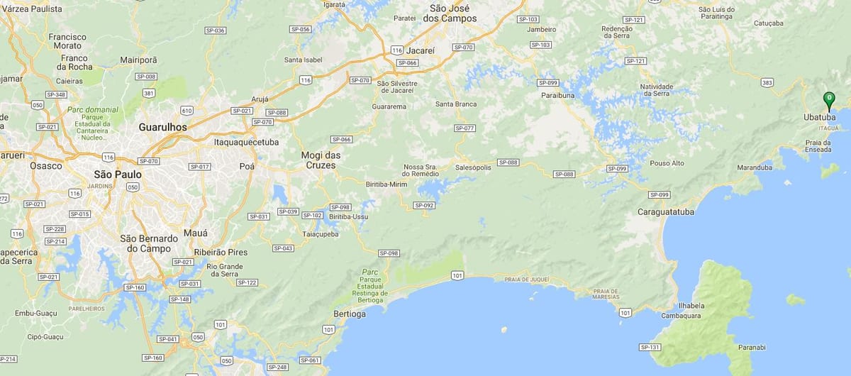 मानचित्र समुद्र तट के Perequê आस्यू