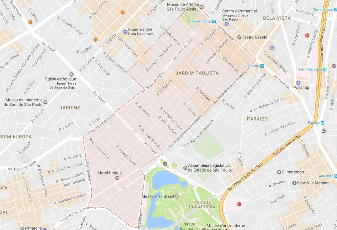 नक्शे के Jardim Paulista साओ पाओलो